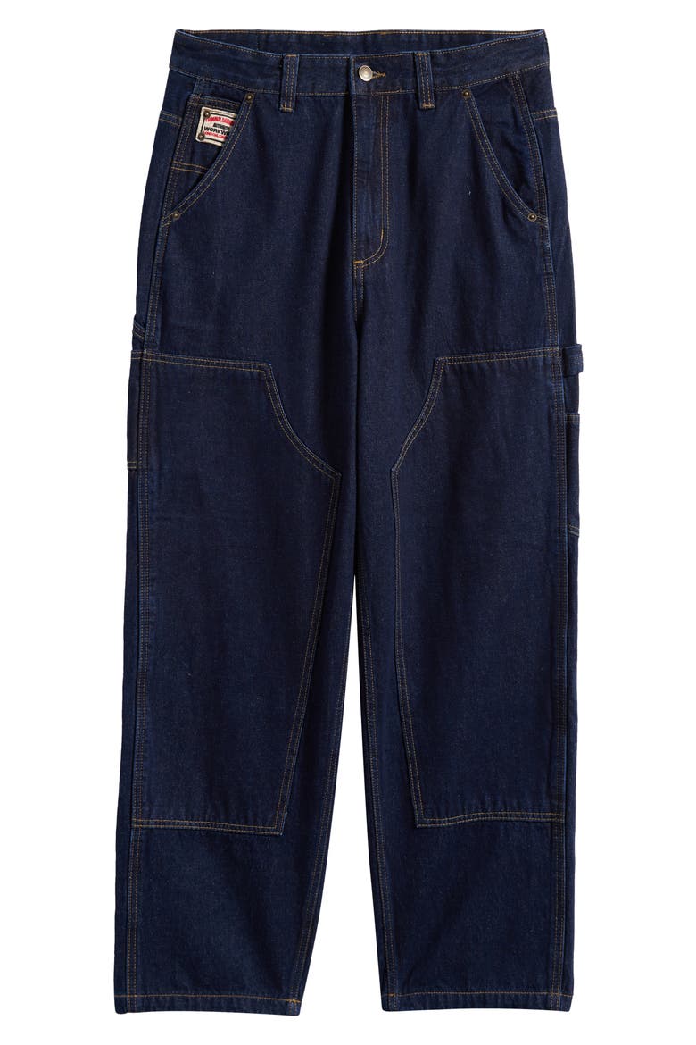 Mercer Double Knee Cotton Denim Carpenter Pants, Alternate, color, INDIGO