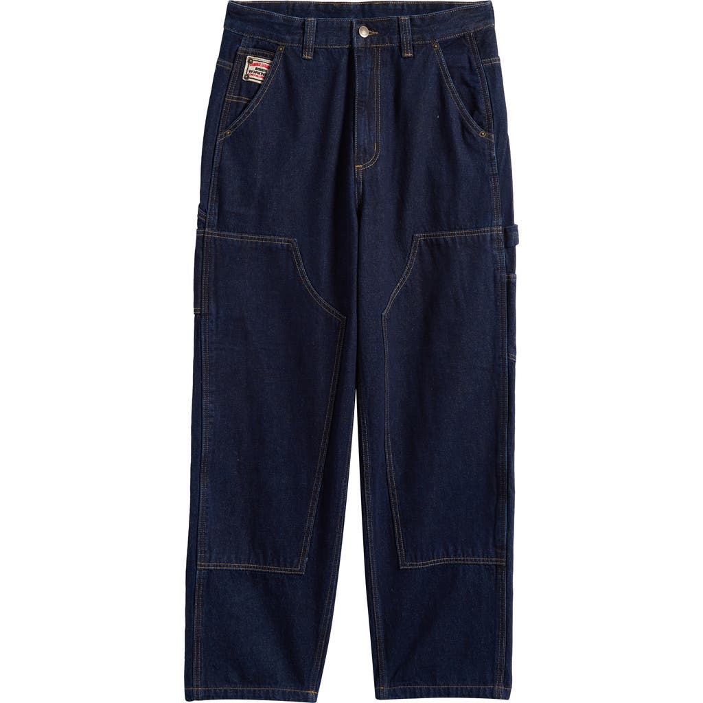 Criminal Damage Mercer Double Knee Cotton Denim Carpenter Pants In Blue