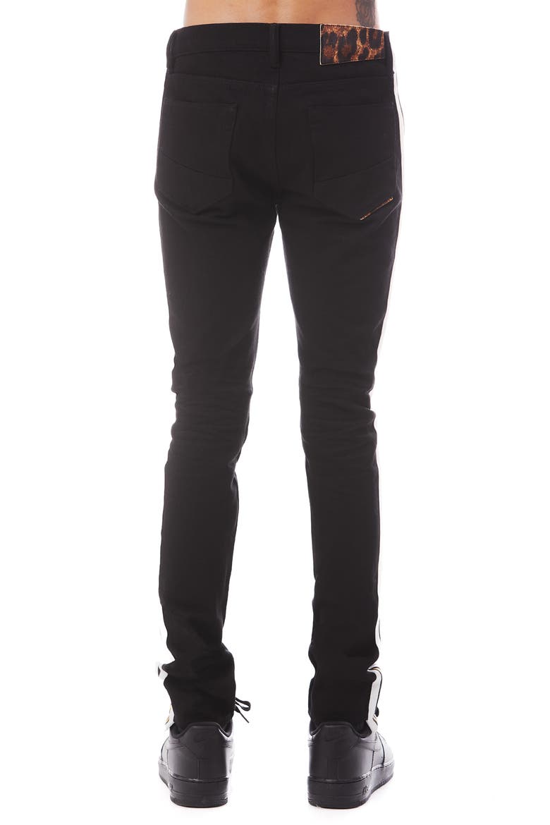 HVMAN Strat Super Skinny Stripe Jeans, Alternate, color, BLACK