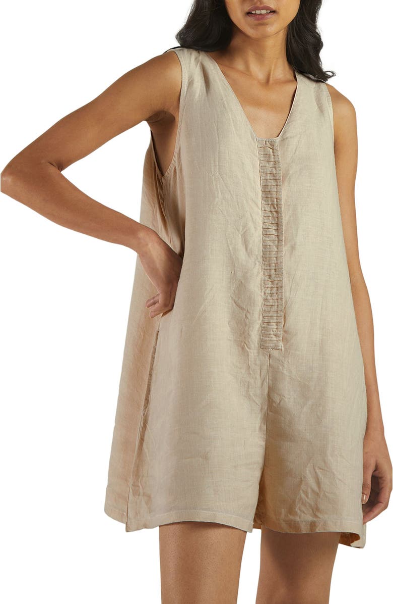 Reistor Romp and Play Romper, Alternate, color, Neutral Beige