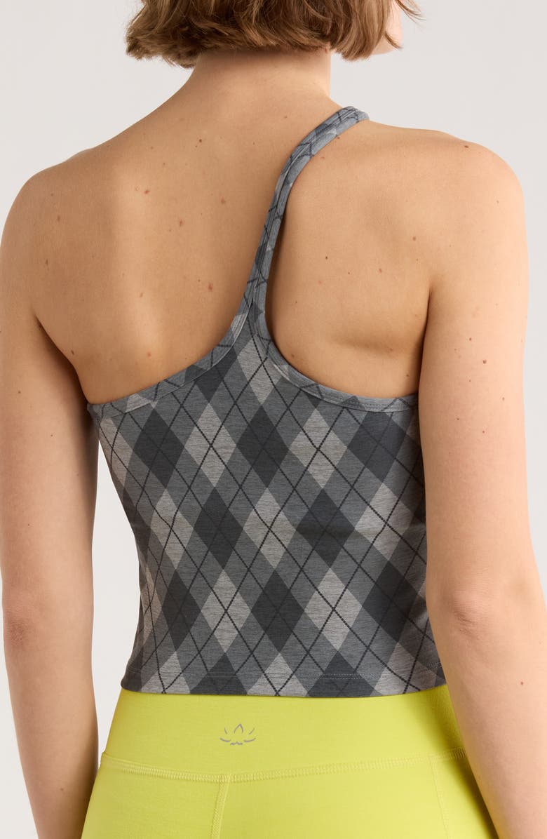Beyond Yoga SoftMark One Up Crop Tank, Alternate, color, Gray Beyond Argyle