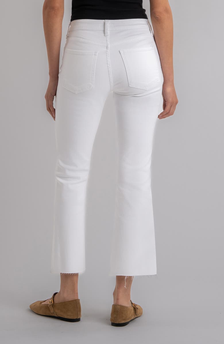 KUT from the Kloth Rachael Fab Ab Raw Hem High Waist Crop Mom Jeans, Alternate, color, Optic White