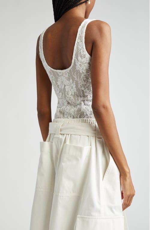 Zimmermann Scoop Neck Lace Bodysuit In Cream