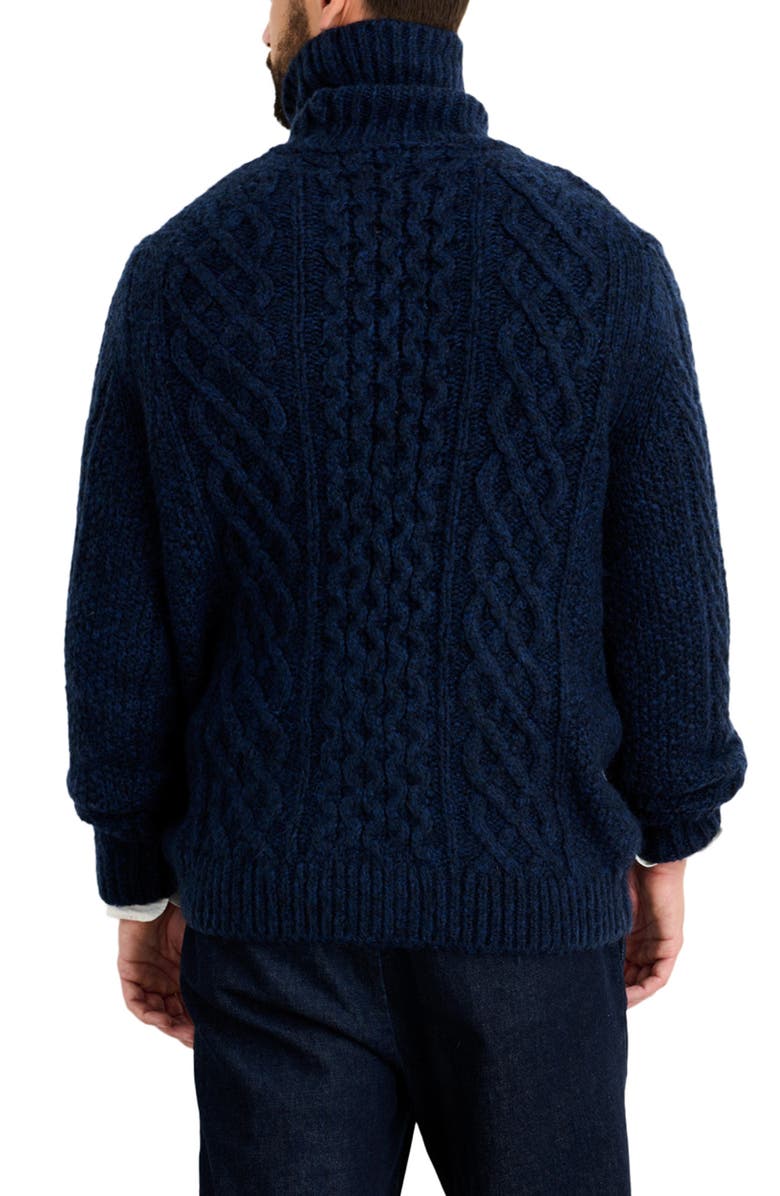 Alex Mill Cable Stitch Turtleneck Fisherman Sweater, Alternate, color, 