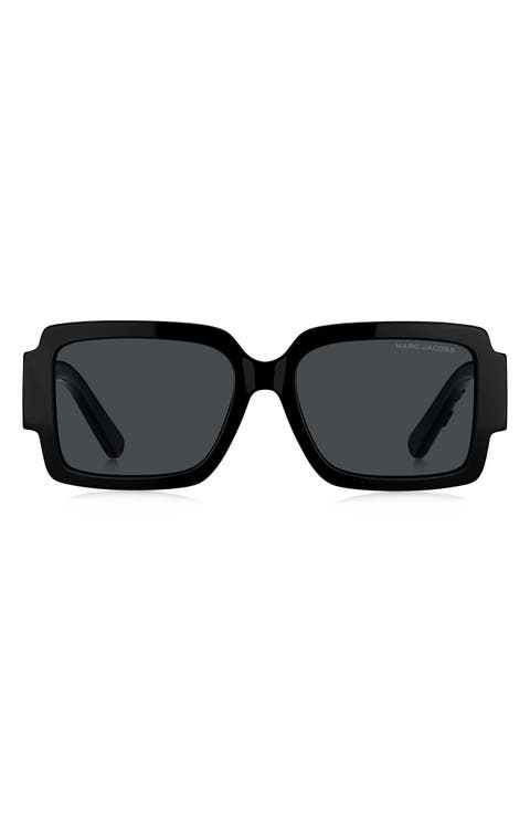 55mm Gradient Rectangular Sunglasses