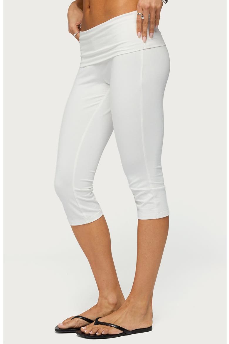 Rocio Foldover Capri Pants, Alternate, color, WHITE