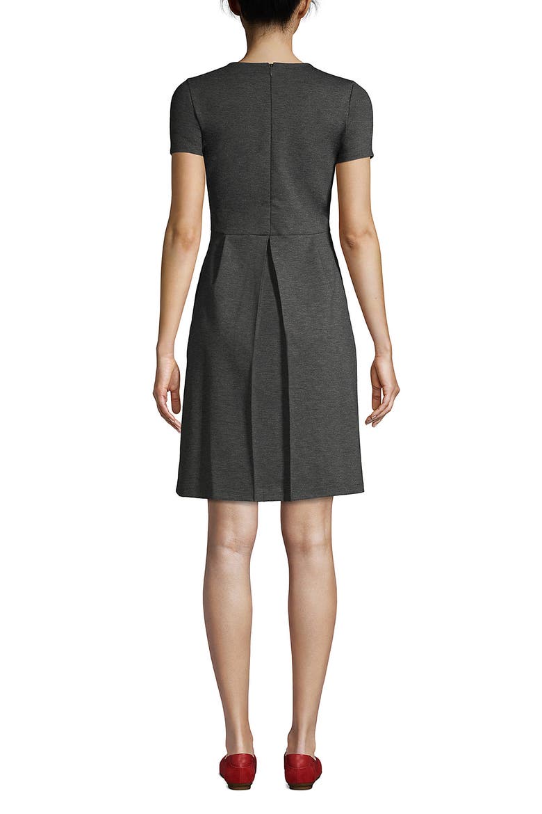 School Uniform  Short Sleeve Ponte Dress, Alternate, color, Charcoal Heather