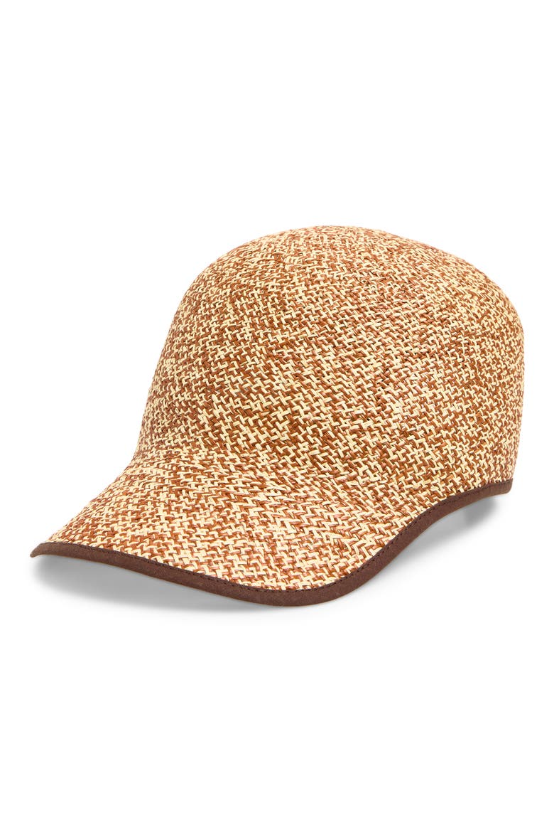 Casquette Woven Straw Baseball Cap, Main, color, MULTICOLOR