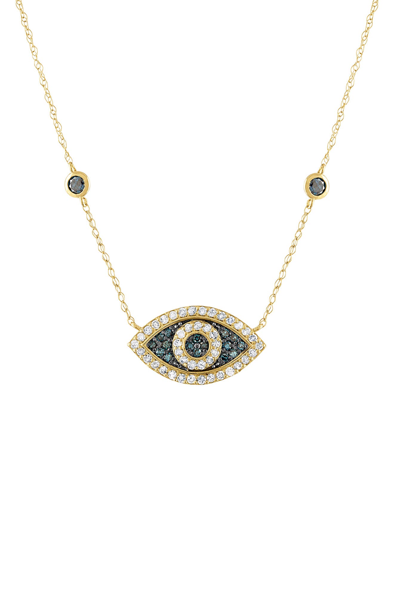 FZN 10K Diamond Evil Eye Necklace