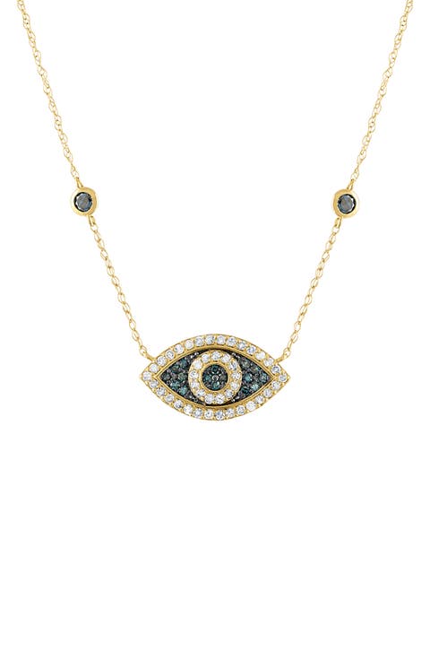 10K Diamond Evil Eye Necklace