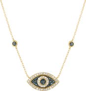 FZN 10K Diamond Evil Eye Necklace
