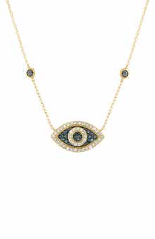 FZN 10K Diamond Evil Eye Necklace