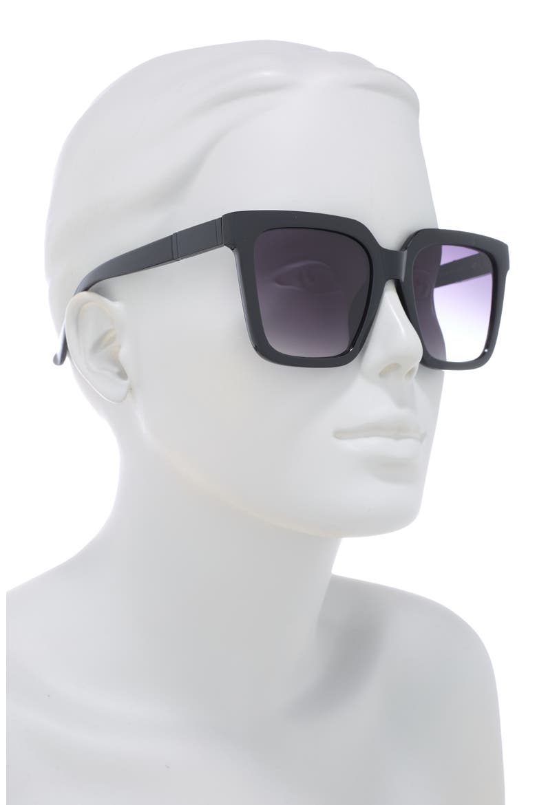Oversize Square Sunglasses, Alternate, color, BLACK