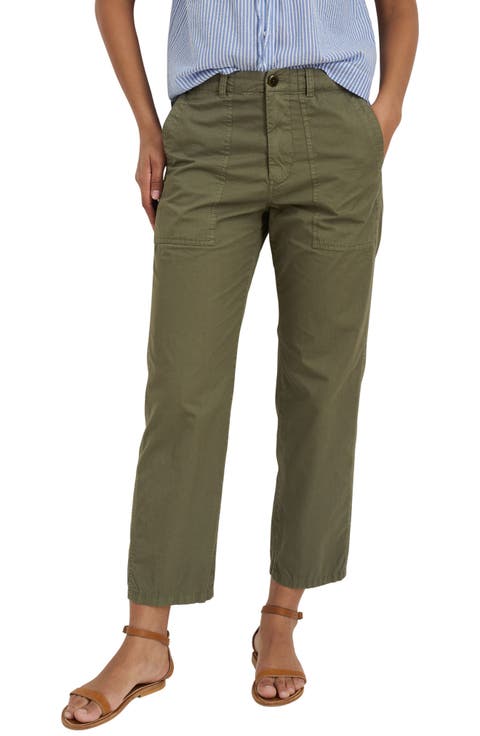 Neil High Waist Straight Leg Utility Twill Pants