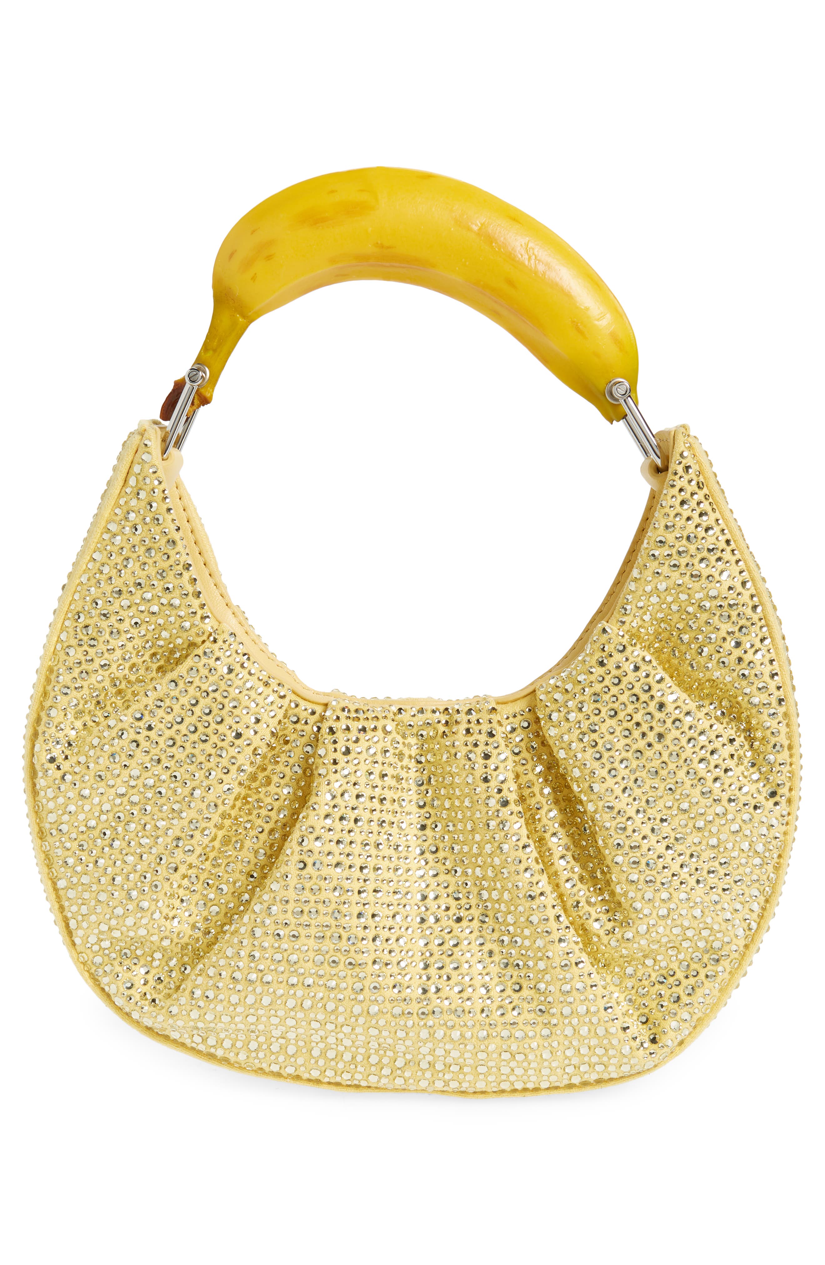Banana Rhinestone Hobo Bag, Alternate, color, YELLOW
