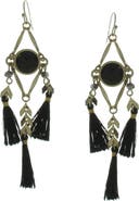 OLIVIA WELLES Burnished Tassel Drop Earrings