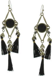 OLIVIA WELLES Burnished Tassel Drop Earrings