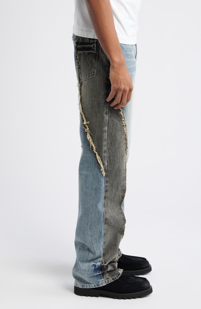 RtA Tucker Slim Fit Distressed Jeans, Alternate, color, Ash Blue Split