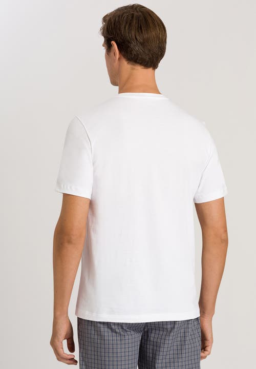 Hanro Living Cotton V-neck T-shirt In White