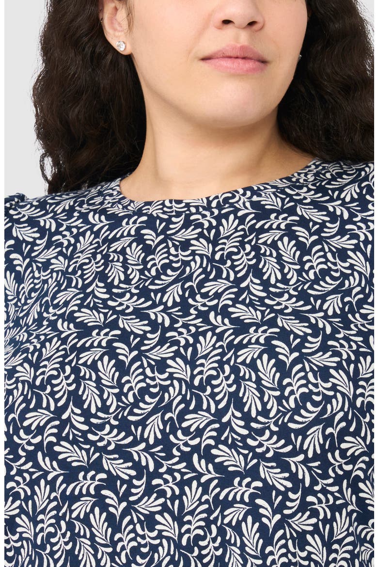 Elastic Gathered Sleeve Top, Alternate, color, CLASSIC NAVY