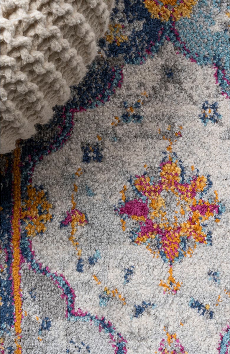 JONATHAN Y Kirman Bohemian Medallion Area Rug, Alternate, color, Light Gray/Blue/Orange