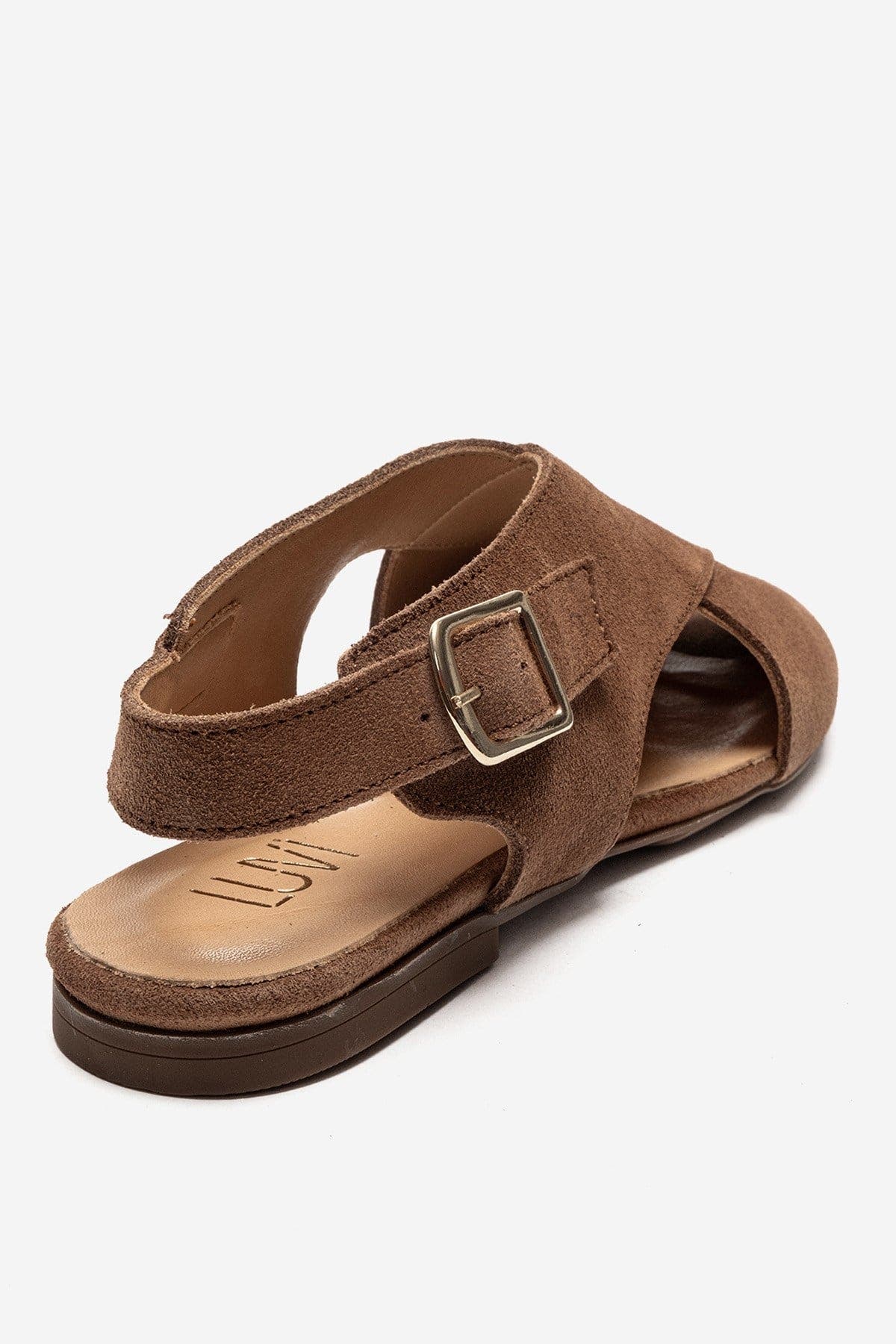 Forever & Always Shoes Monaro Leather Sandal, Alternate, color, Cognac Suede
