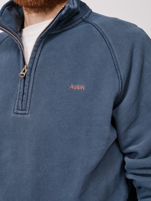 Aubin Provost Zip Neck Sweatshirt In Blue