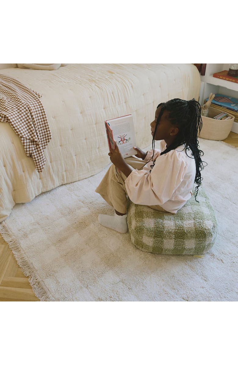 Lorena Canals Pouf Vichy, Alternate, color, Matcha, Natural