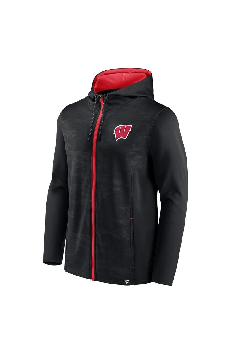 FANATICS Men's Fanatics Branded Black Wisconsin Badgers Ball Carrier Full-Zip Hoodie, Alternate, color, Black