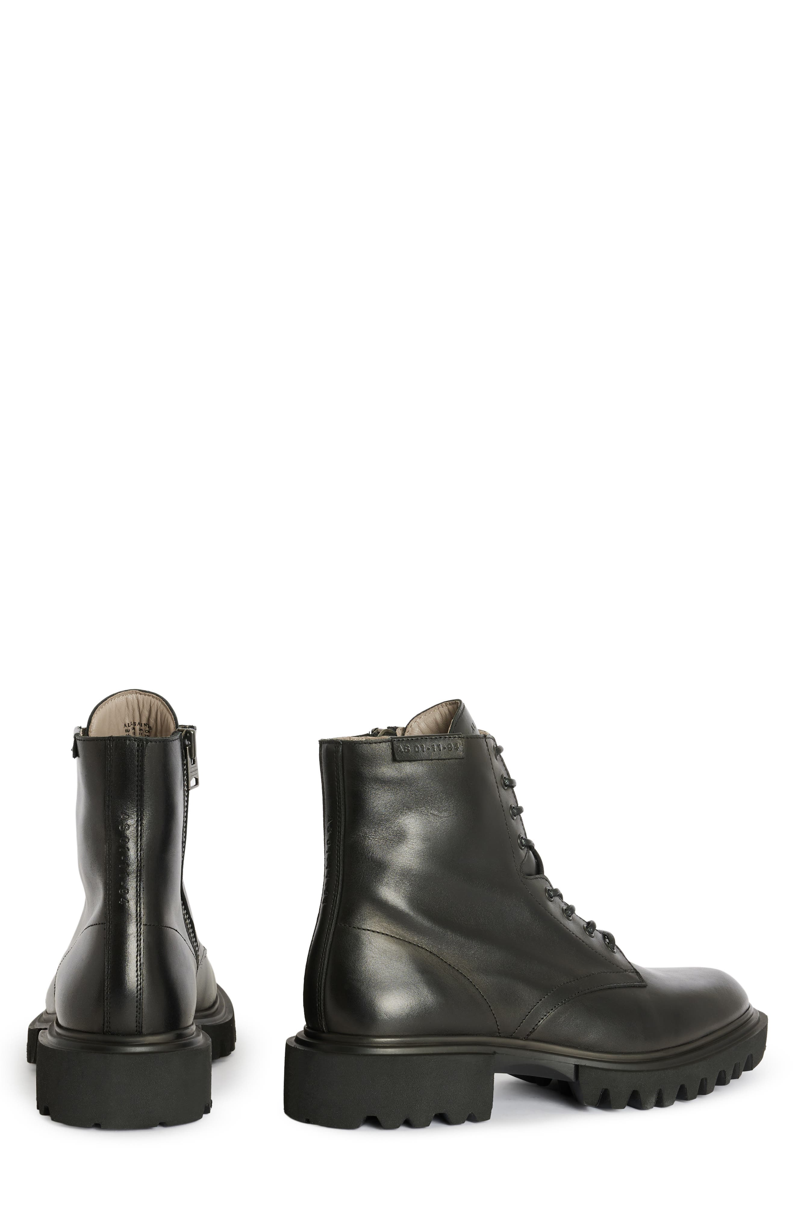 AllSaints Vaughan Zip Derby Boot, Alternate, color, Black