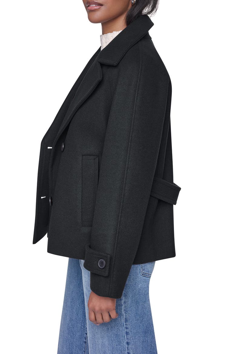 Relaxed Fit Peacoat, Alternate, color, BLACK