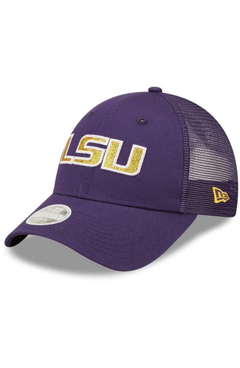 New Era Women's New Era Purple LSU Tigers 9FORTY Logo Spark Trucker Snapback Hat, Main, color,