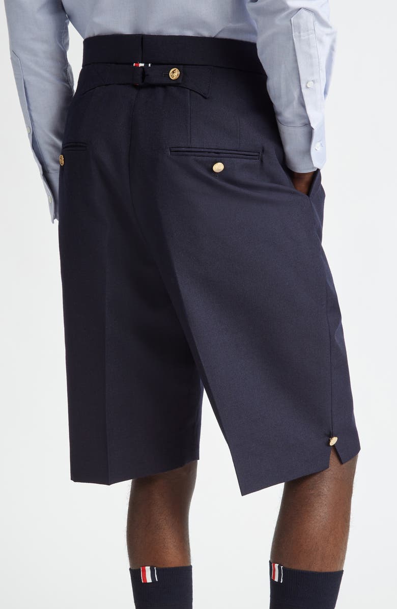 Thom Browne Martingale Virgin Wool Shorts, Alternate, color, 
