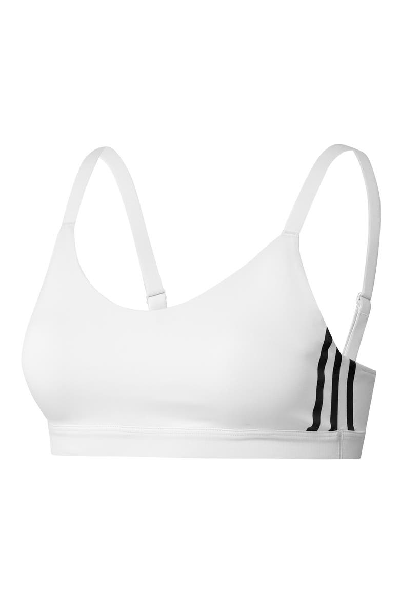 Aeroready 3-Stripes Sports Bra, Alternate, color, WHITE/ BLACK