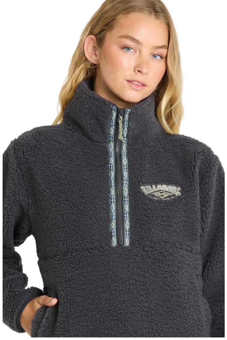Horizon Quarter Zip High Pile Fleece Pullover, Alternate, color, BLACK SANDS