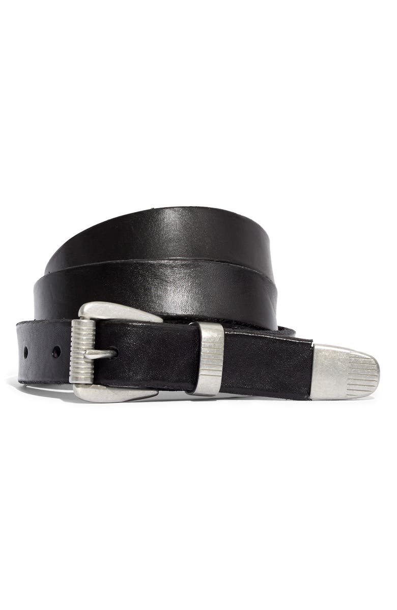 Madewell Leather Three-Piece Belt, Main, color,