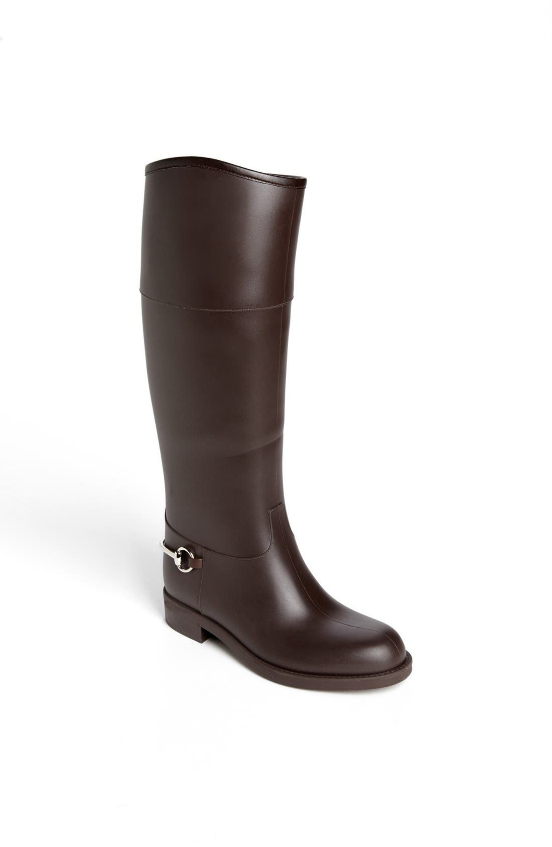 Rubber Waterproof Rain Boot, Main, color, COCOA