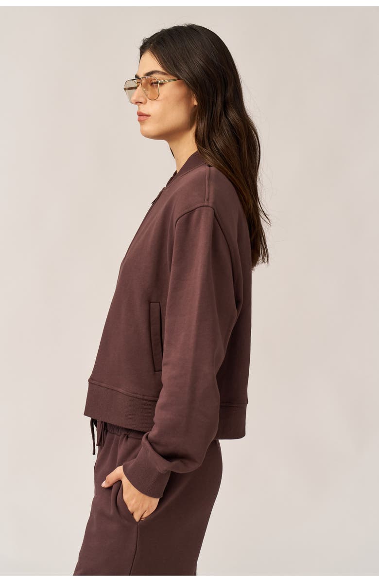 Gottex Beach Life Cozy Coast Airport Bomber Sweatshirt, Alternate, color, Brown