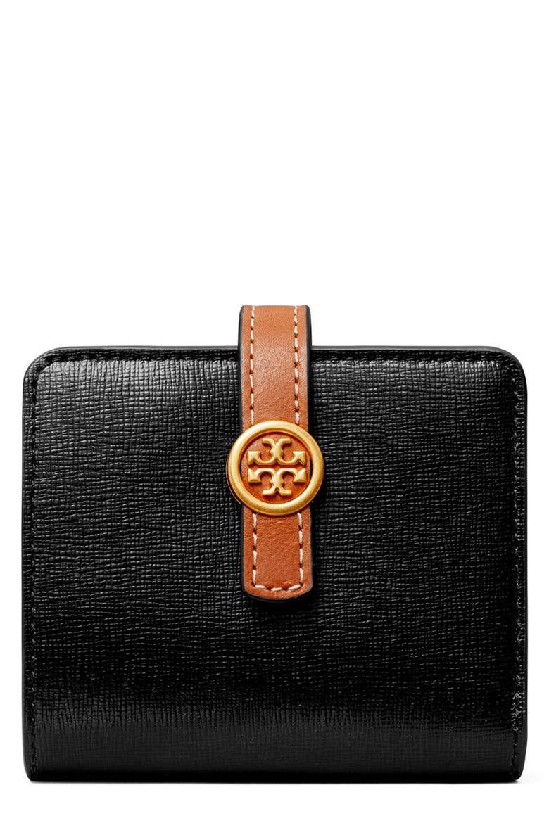 Mini Robinson Leather Wallet, Main, color, BLACK