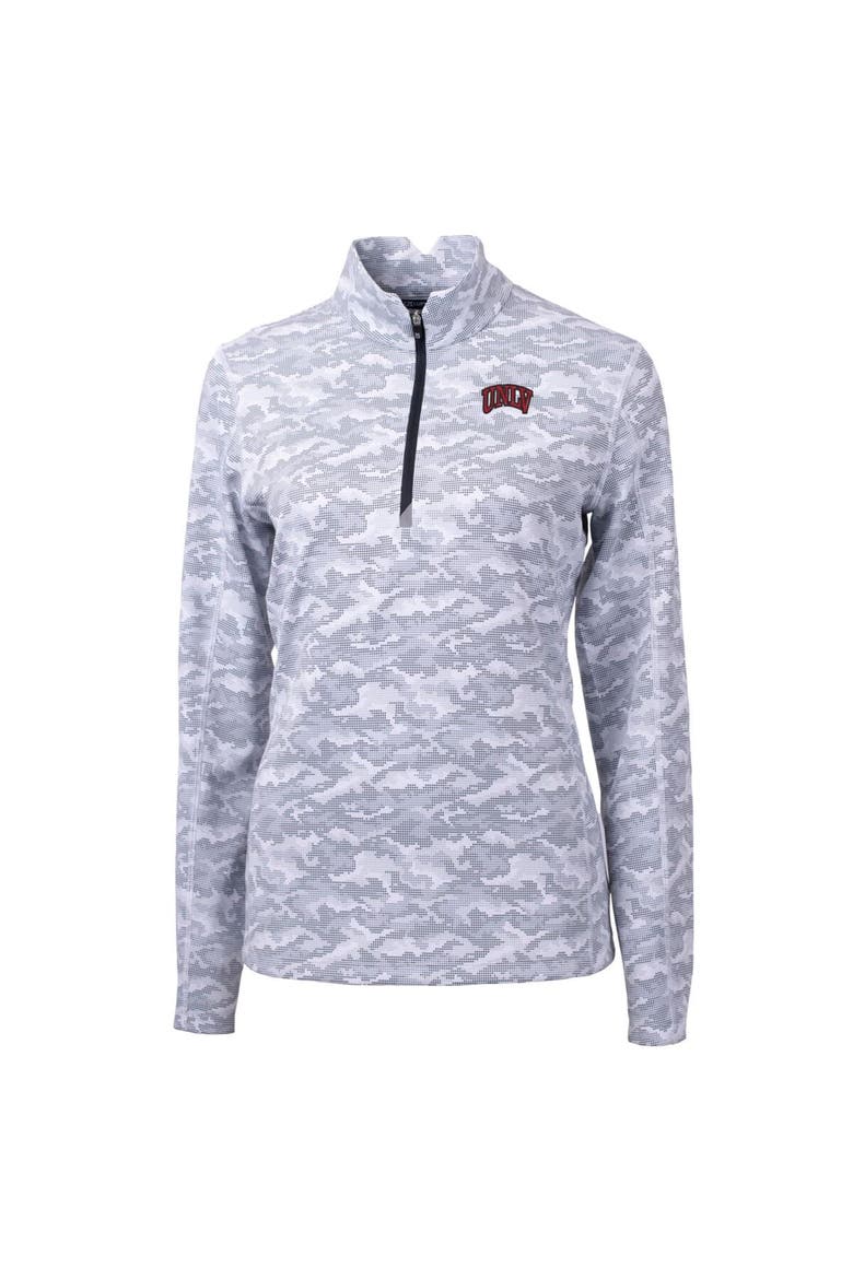 Women's Cutter & Buck Charcoal UNLV Rebels Traverse Camo Quarter-Zip Pullover Top, Alternate, color, Charcoal