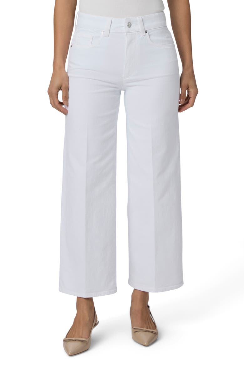 PAIGE Sasha High Waist Ankle Wide Leg Jeans, Main, color, Crisp White