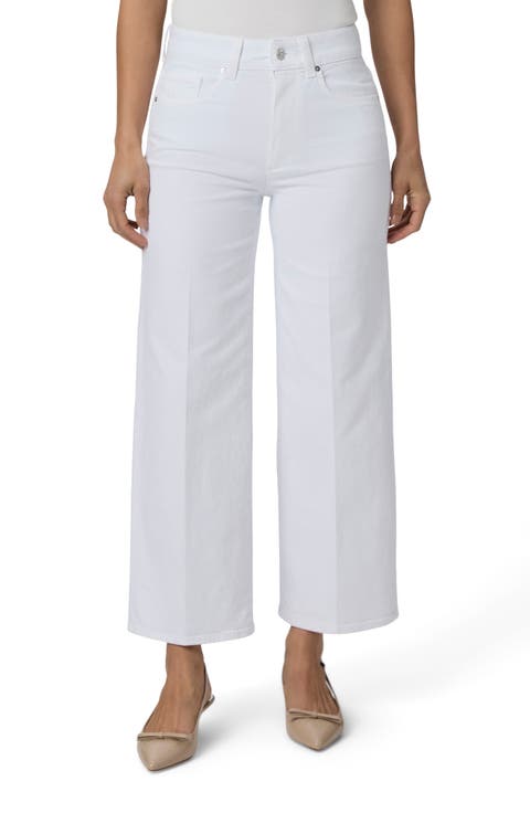Sasha High Waist Ankle Wide Leg Jeans (Crisp White)