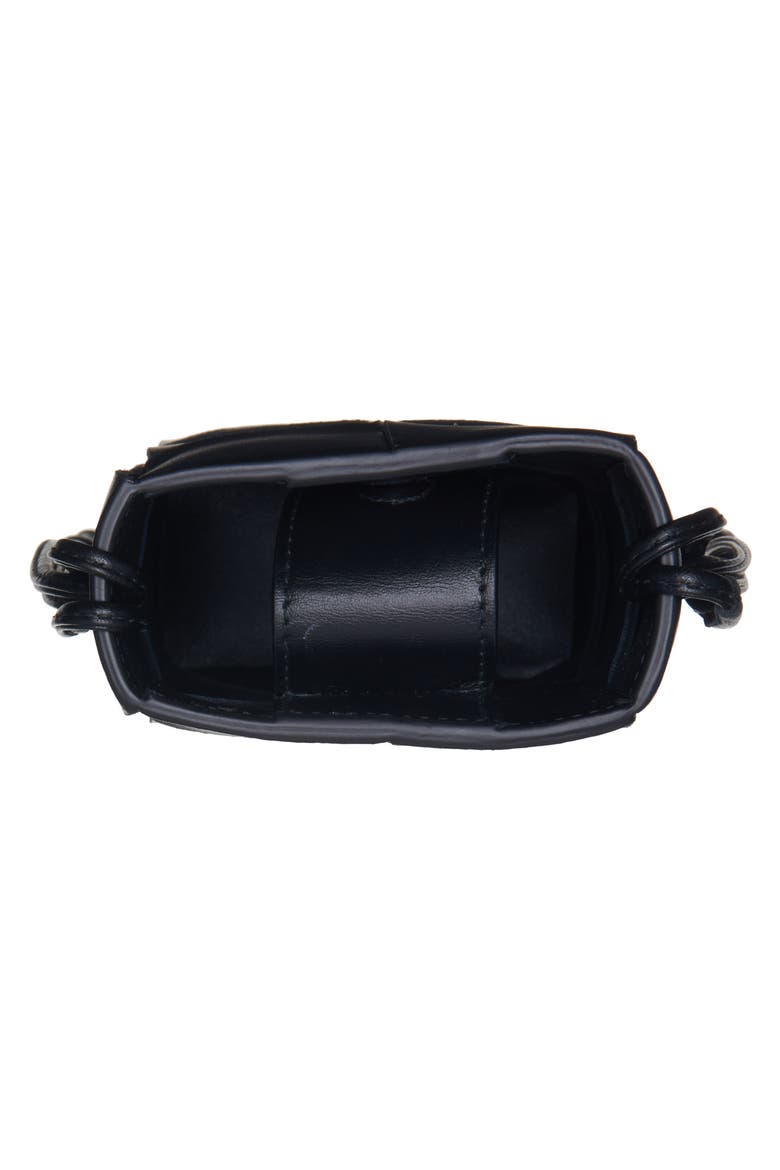 Intrecciato Leather Crossbody Phone Pouch, Alternate, color, BLACK-GOLD