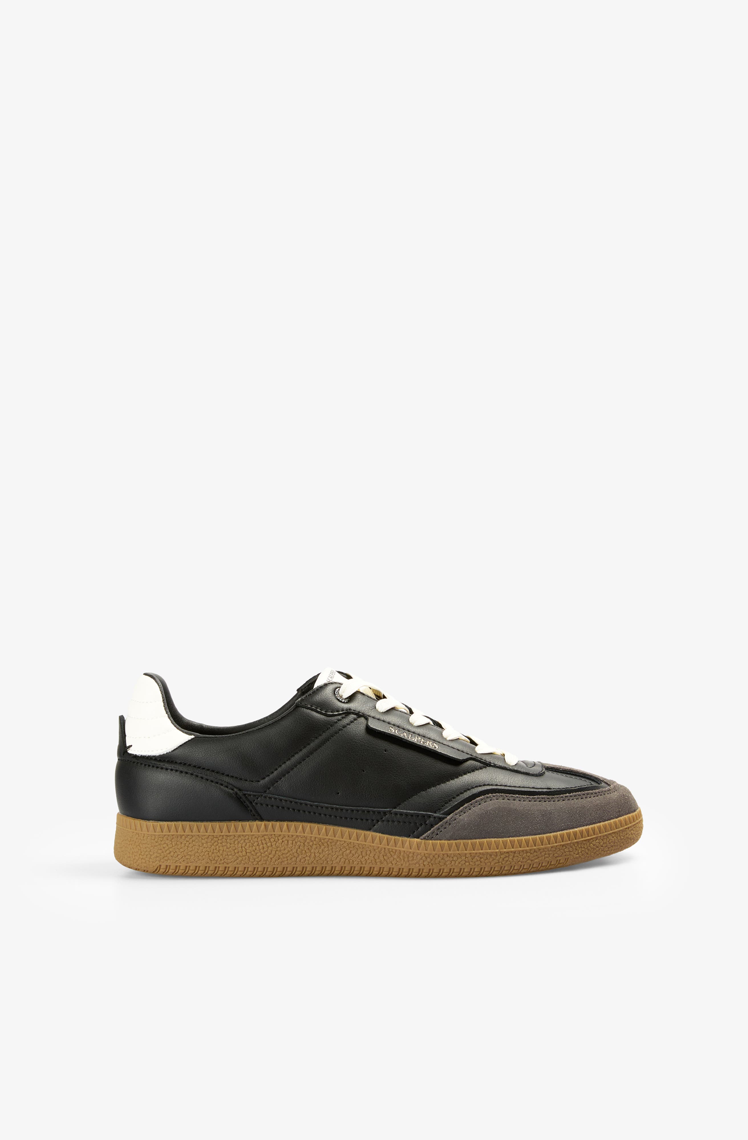 Scalpers Leather Sneaker Contrast Sole, Alternate, color, Black