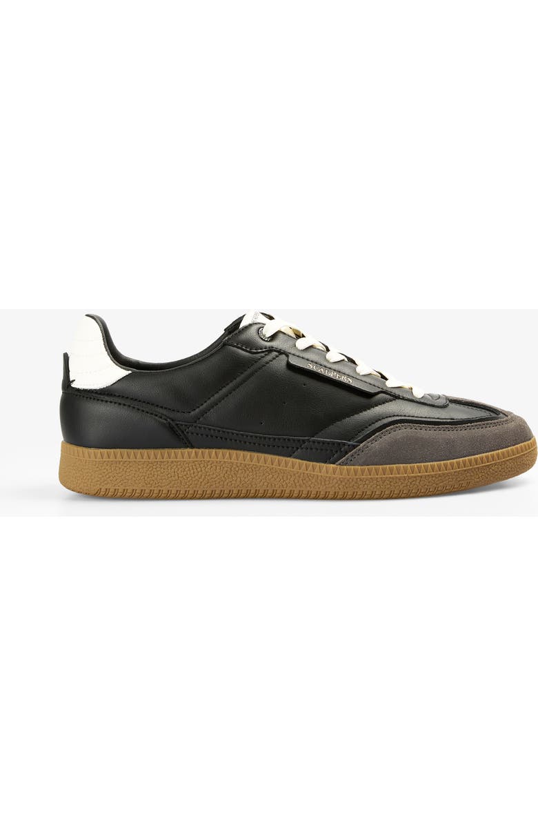 Scalpers Leather Sneaker Contrast Sole, Alternate, color, Black