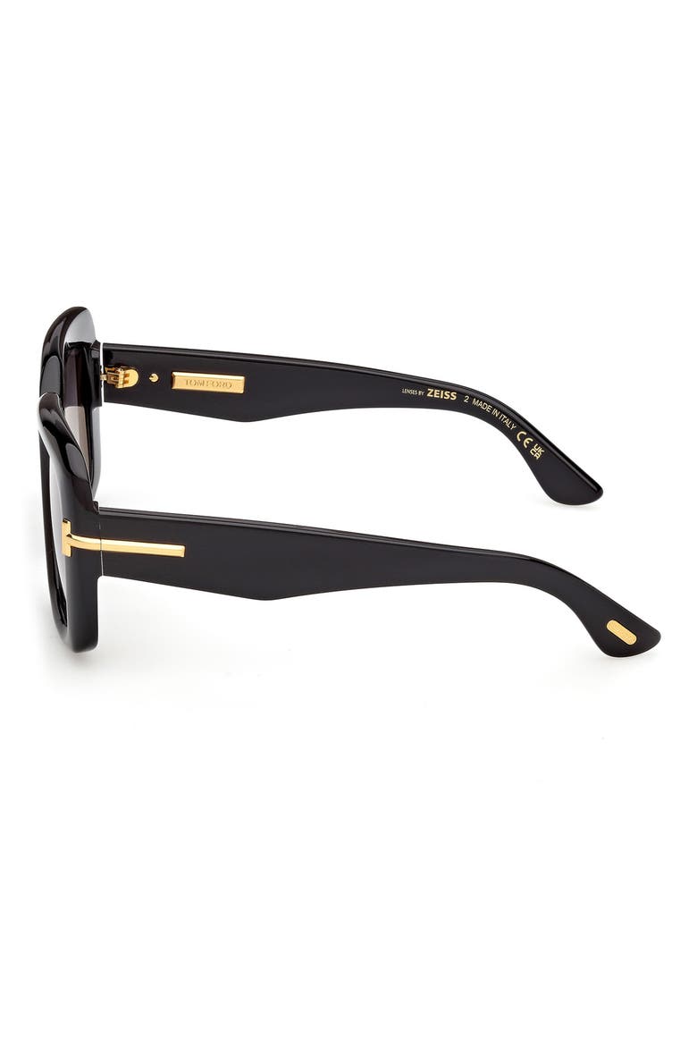 Icon 53mm Gradient Square Sunglasses, Alternate, color, SHINY BLACK/ BAGUETTE