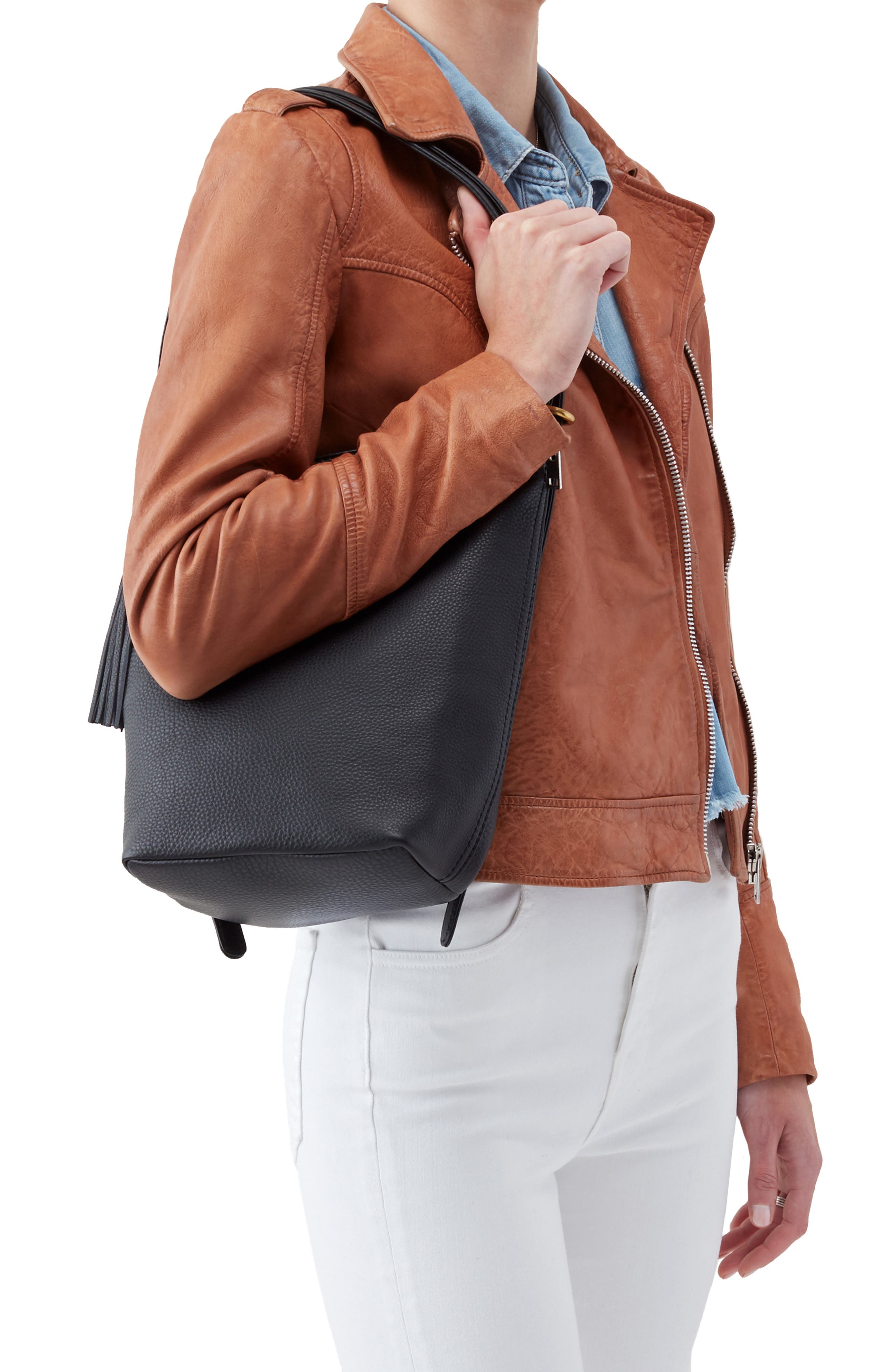 HOBO Blaze Convertible Leather Shoulder Bag, Alternate, color, 