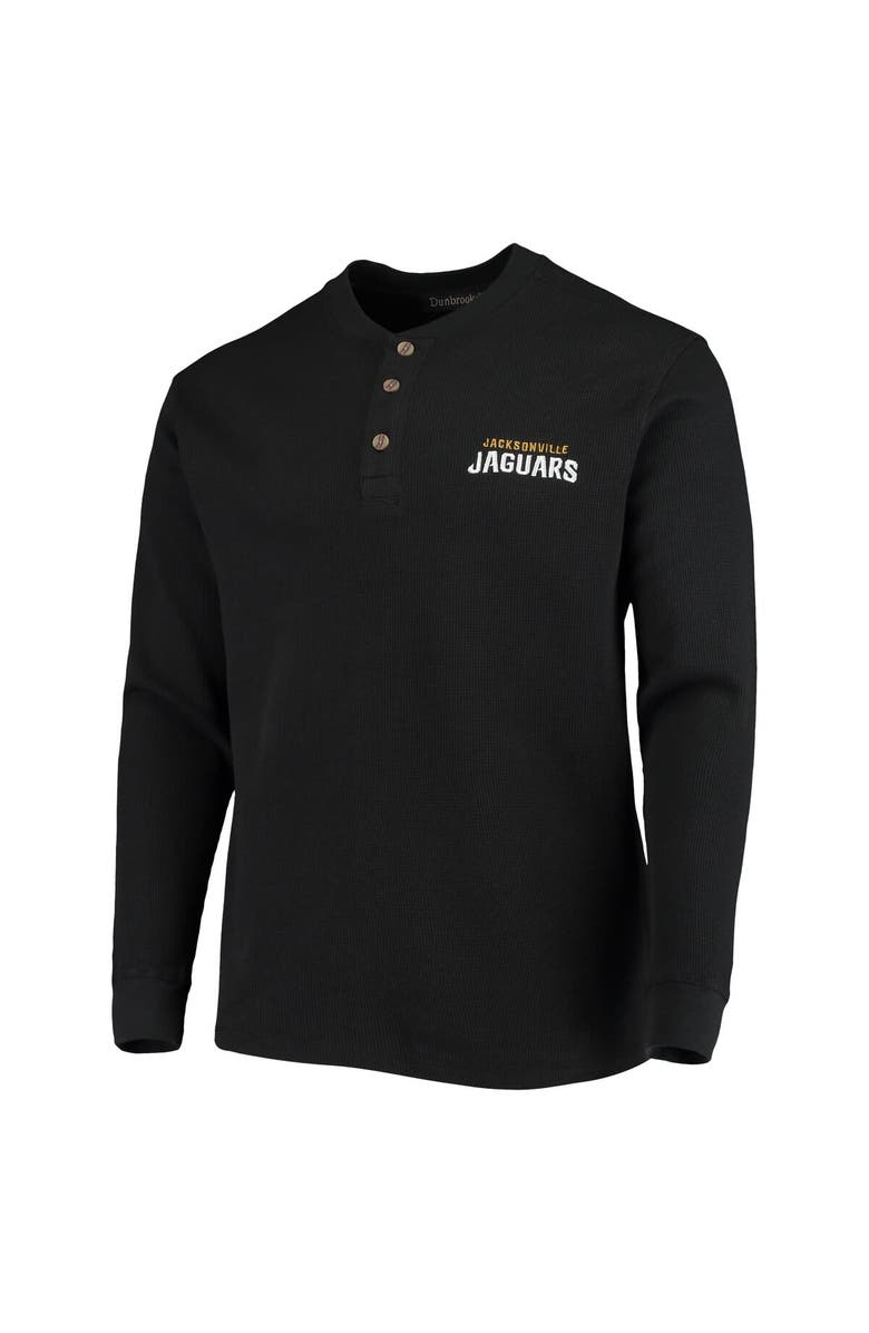 DUNBROOKE Men's Dunbrooke Black Jacksonville Jaguars Logo Maverick Thermal Henley Long Sleeve T-Shirt, Alternate, color, Black