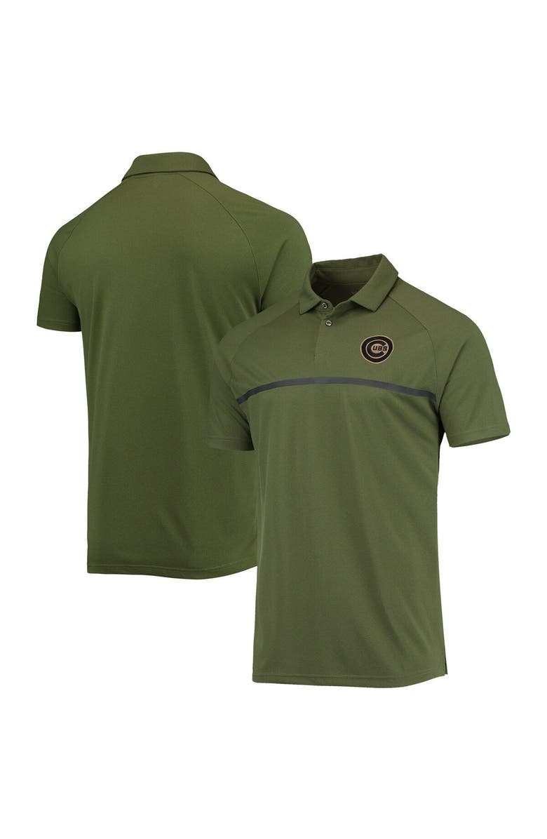 LEVELWEAR Men's Levelwear Olive Chicago Cubs Delta Sector Raglan Polo, Main, color,