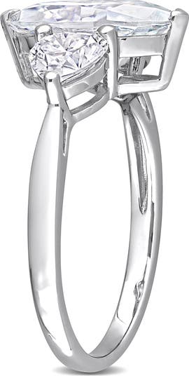 Moissanite Marquise Heart 3-Stone Ring